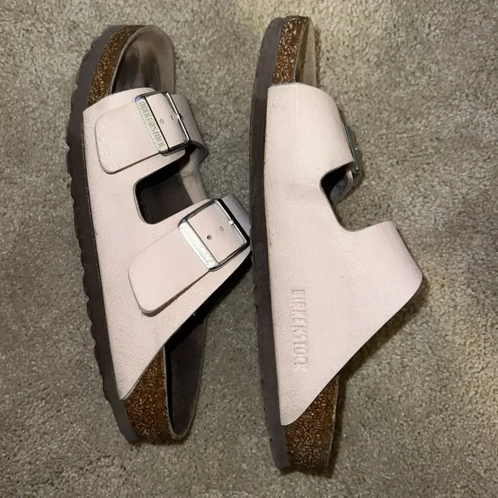 Birkenstock Arizona Vegan Birko-Flor Sandals – Light Rose 35 (women's 4-4.5)